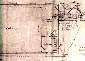 New chapel plan of rear of building 1954